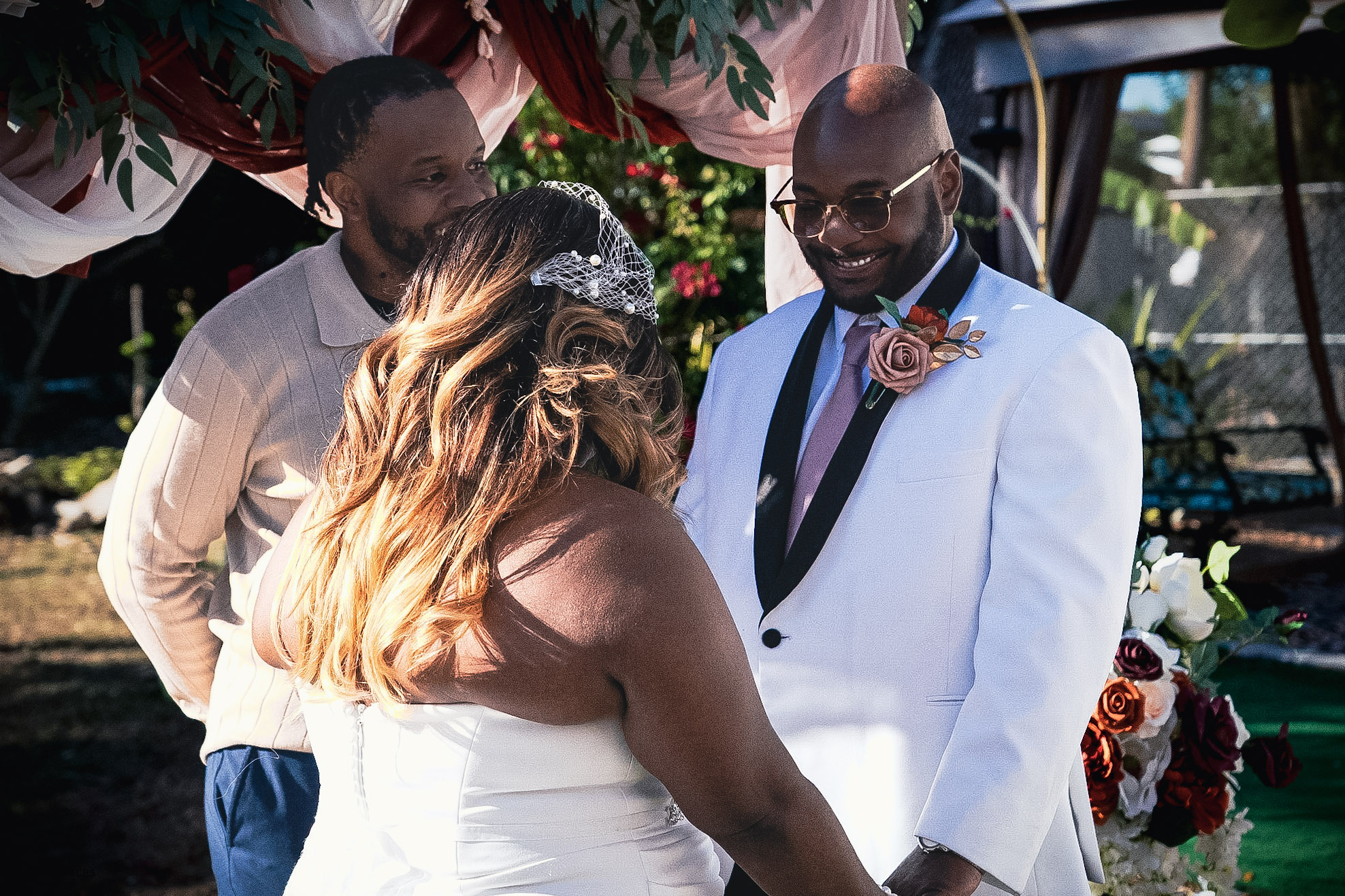 Couple exchanging vows